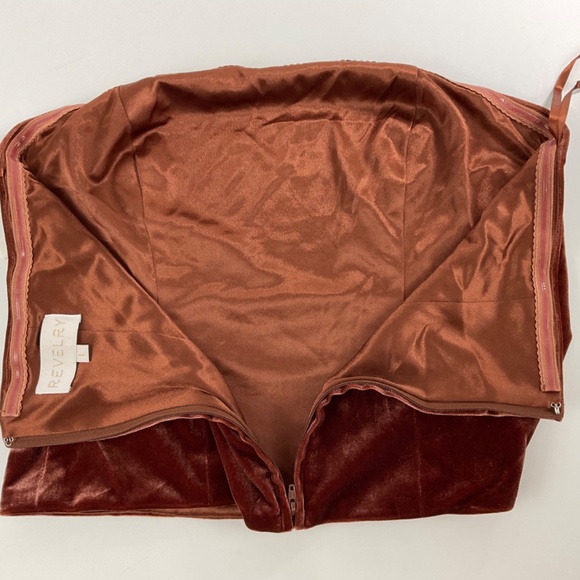 NWT Revelry Velvet Tube Top Terracotta Color Sleeveless Bustier size L - Picture 9 of 15